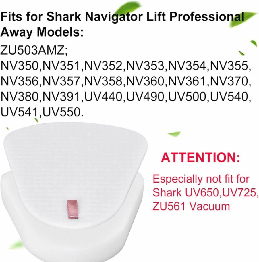 Aziliogcc Replacement Filters for Shark Navigator NV350 NV351 NV352 NV355 NV356 NV356E NV357 NV360 NV370 NV391 UV440 UV490 UV540 (2 Felt + 2 Foam) - XFF350 Compatible
