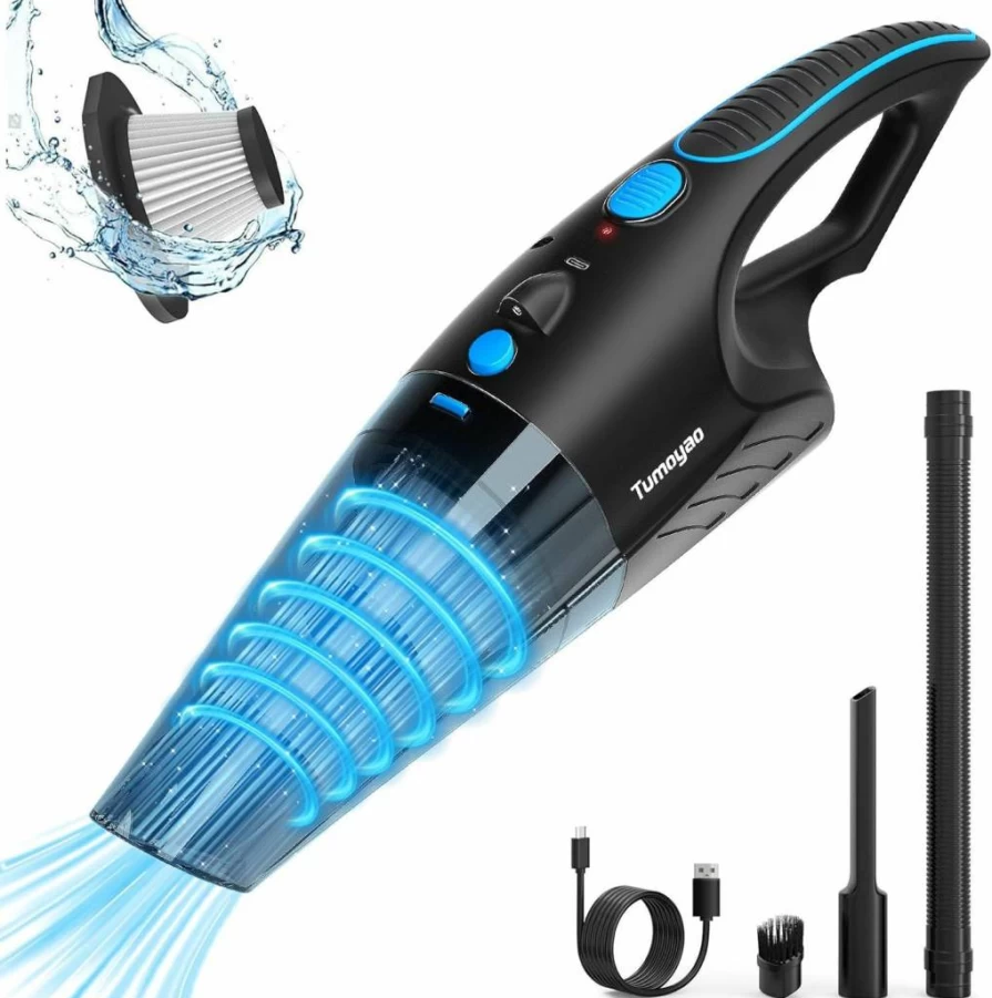 Tumoyao Cordless Handheld Vacuum Cleaner - 21000Pa Strong Suction, LED Light, 1.85Lbs Lightweight, Portable for Car, Office, Pet Hair