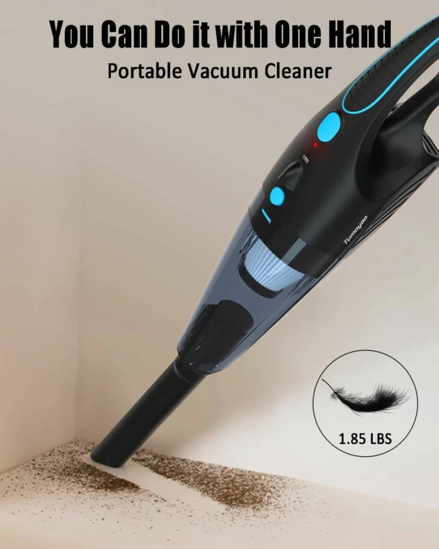Tumoyao Cordless Handheld Vacuum Cleaner - 21000Pa Strong Suction, LED Light, 1.85Lbs Lightweight, Portable for Car, Office, Pet Hair