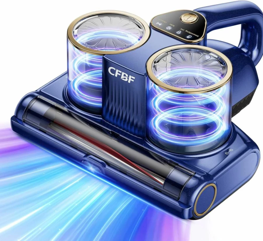 CFBF 500W Powerful Mattress Vacuum Cleaner with UV-C Light, 16Kpa Suction, Ultrasonic & High Heat for Bed, Sofa, Couch - 16.4Ft Corded Handheld Dust Mite Remover