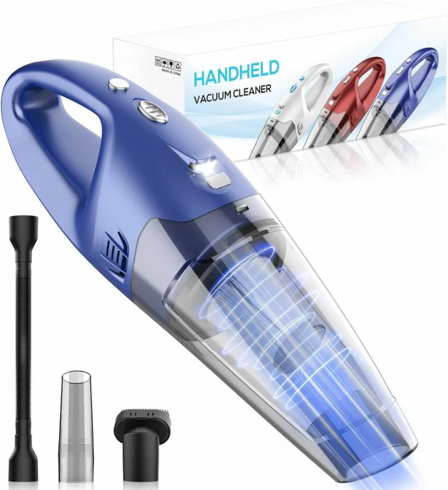 YOOHI Cordless Handheld Vacuum Cleaner - 1.5Lbs Lightweight, Rechargeable with LED Light & Multi Accessories for Car and Home, Portable Dust Buster