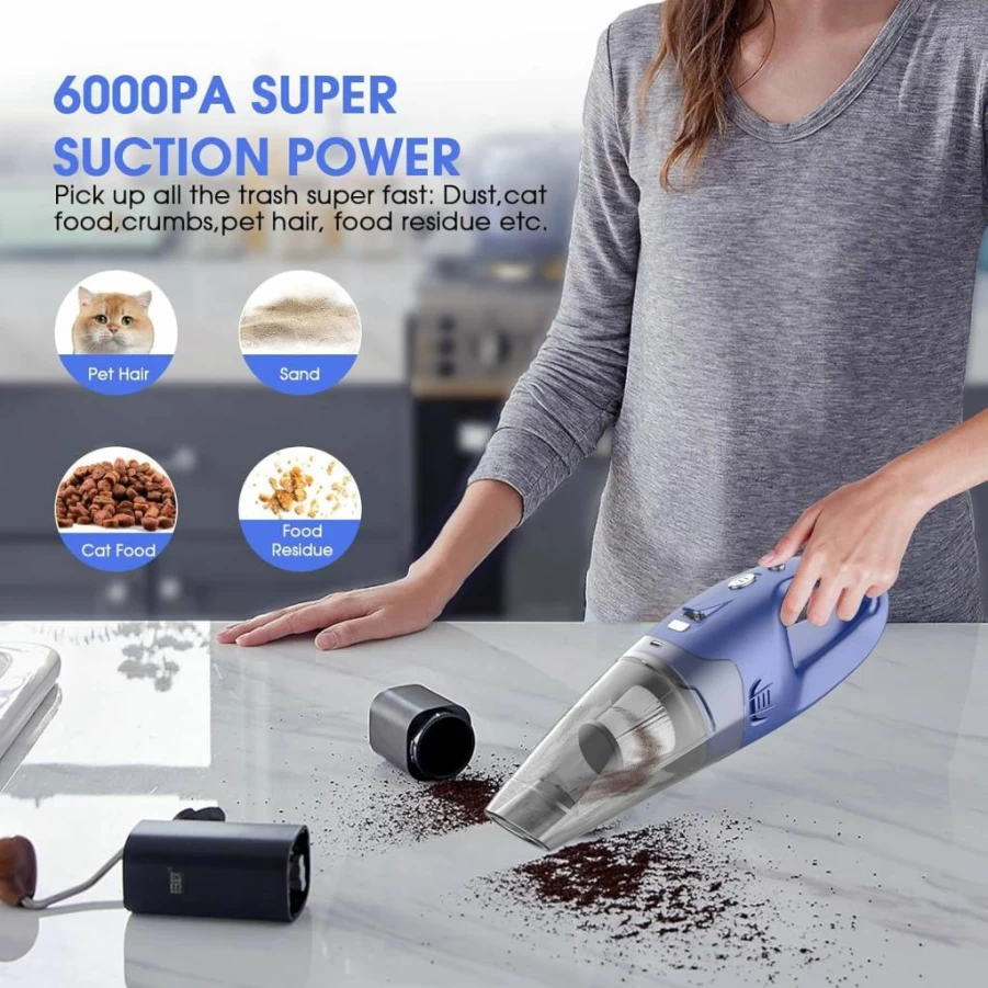 YOOHI Cordless Handheld Vacuum Cleaner - 1.5Lbs Lightweight, Rechargeable with LED Light & Multi Accessories for Car and Home, Portable Dust Buster