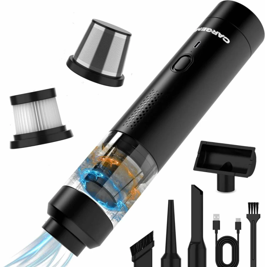 CARGEM Cordless Car Vacuum Cleaner - 15000Pa Handheld Vacuum with 4 Attachments, 2-in-1 Blow & Suction, Dual Filters - Portable for Car, Home, Office