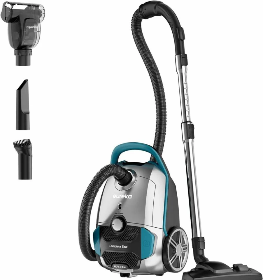 Eureka 3670M Lightweight Powerful Canister Vacuum Cleaner for Carpets & Hard Floors with 5 Dust Bags, Yellow