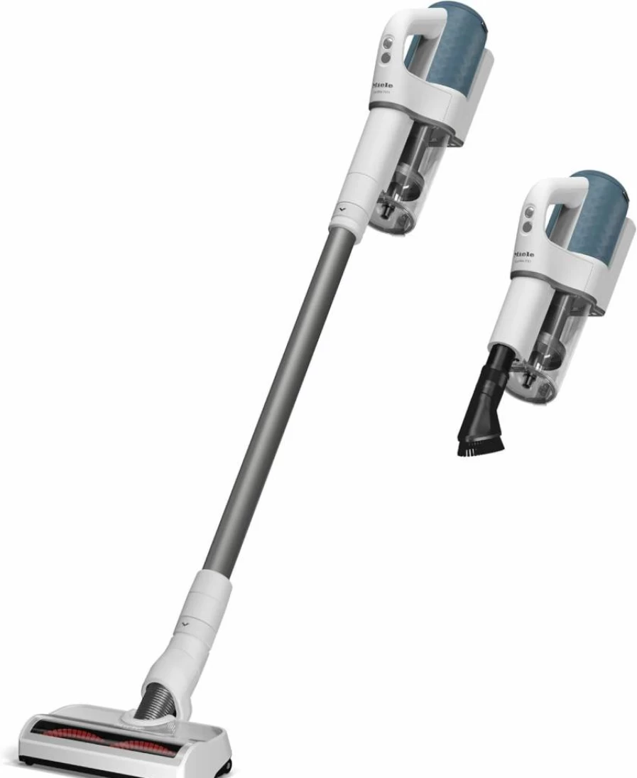 Miele Cordless Stick Vacuum Cleaner - Bagless, Lightweight, Multi-Surface Duoflex with Attachable Brush, Brilliant White/Space Grey/Nordic Blue