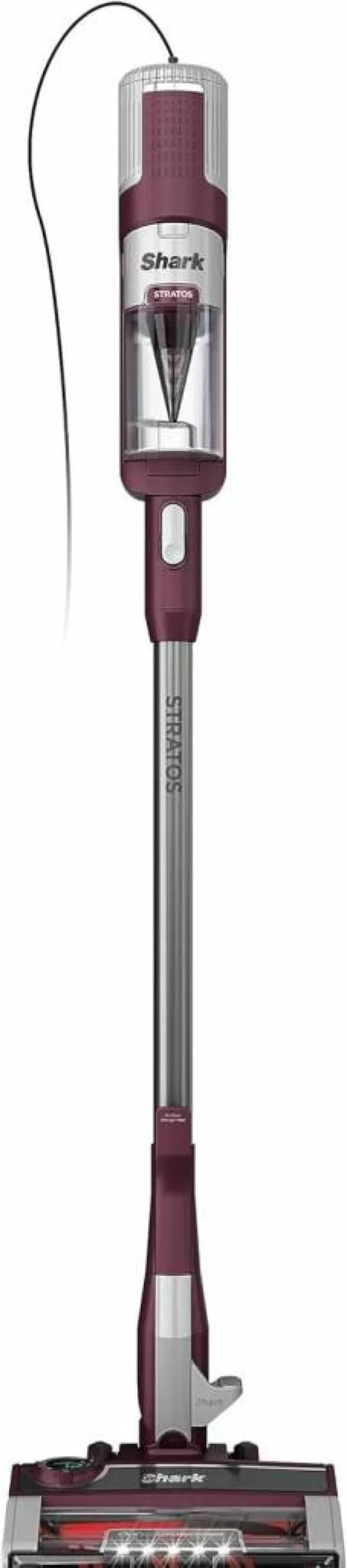 Shark Stratos HZ3000 Corded Stick Vacuum with DuoClean PowerFins, Self-Cleaning Brushroll, HairPro Technology, Odor Neutralizer, Lightweight, Red Plum (Renewed)