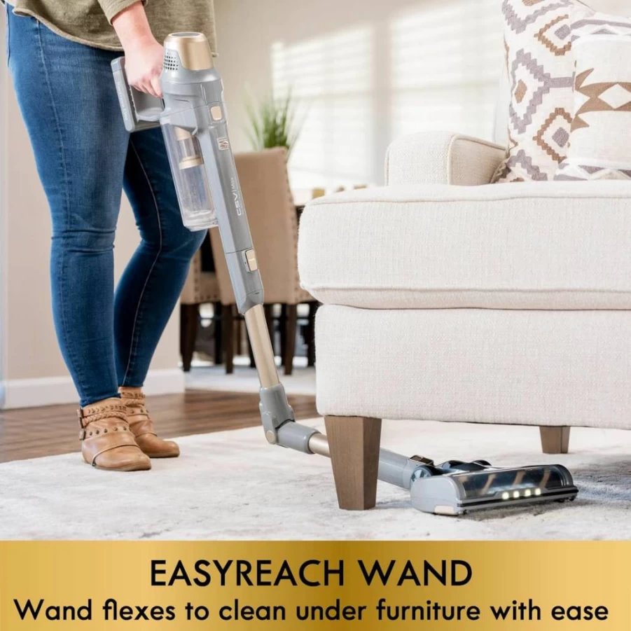 Kenmore DS4095 Cordless Stick Vacuum - Lightweight, 2-Speed, Brushless Motor, LED Headlight, Converts to Handheld for Hardwood, Carpets & Pet Hair, Gold