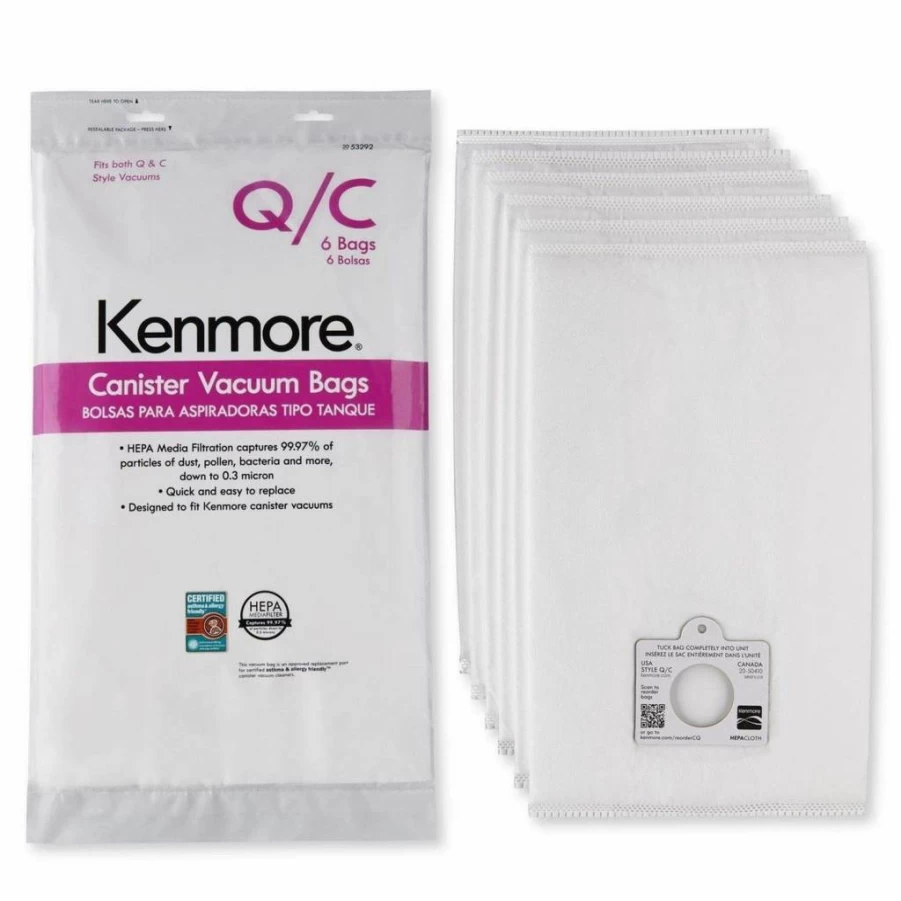 Kenmore Type Q & C Replacement Vacuum Bags - 6 Pack for Canister Vacuums