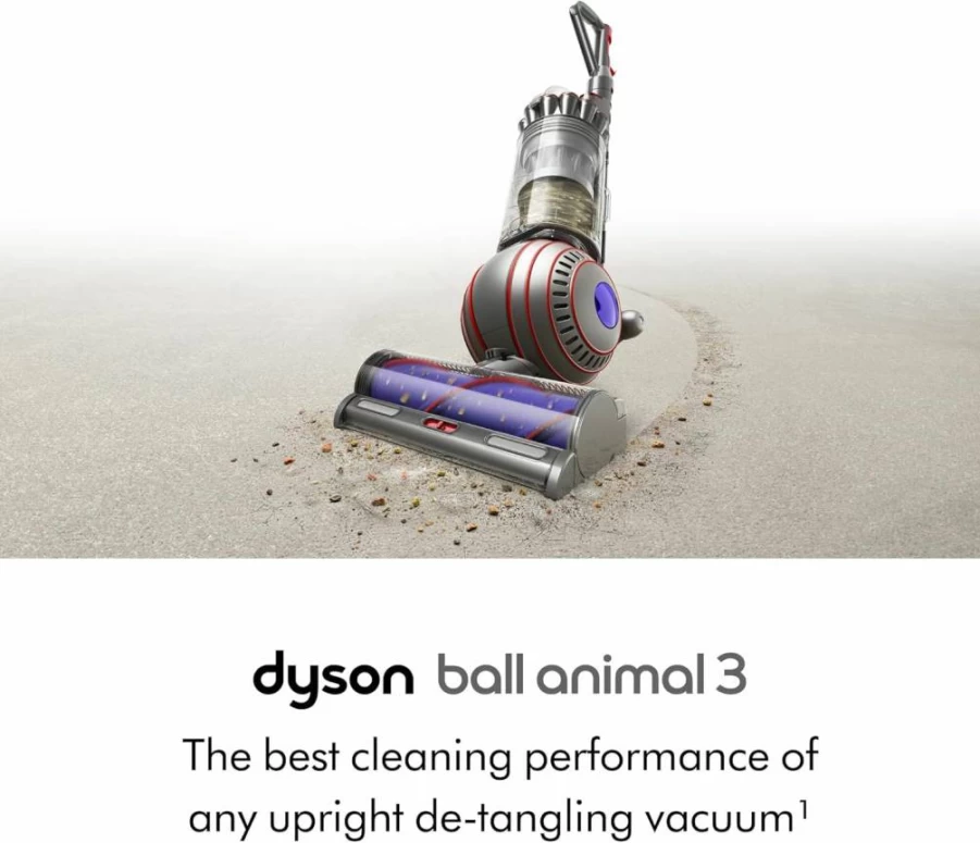 Dyson Ball Animal 3 Upright Vacuum Cleaner with Powerful Suction, Iron/Blue, for Pet Hair and Deep Carpet Cleaning
