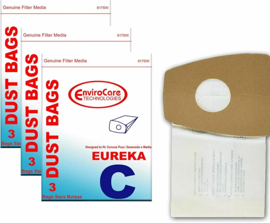 EnviroCare Replacement Vacuum Bags for Eureka Mighty Mite Type C - 9 Pack Dust Bags Compatible with Eureka Vacuum Cleaners
