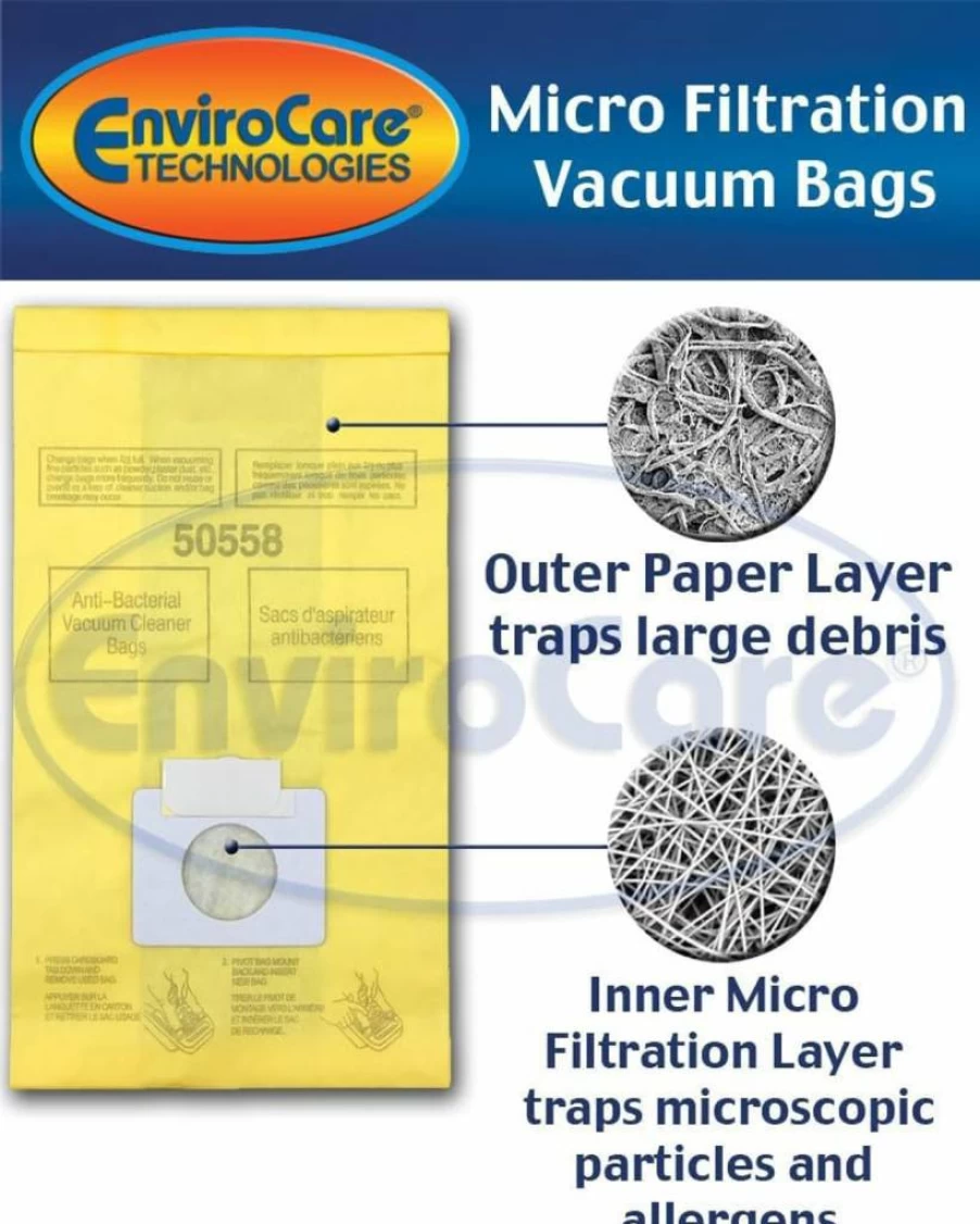 EnviroCare 12-Pack Replacement Vacuum Bags Compatible with Kenmore Canister Models 50555, 50558, 50557 & Panasonic C-5 Type C or Q