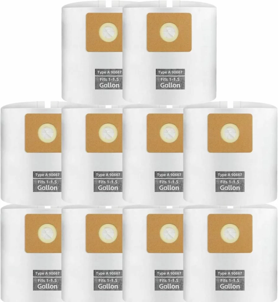 ALYYDBG High-Efficiency Disposable Vacuum Bags 5 Pack - Compatible with Shop Vac 5-8 Gallon, Type E 90661/9066133, Type H 90671/9067133, VF2004, VHBS VDBS Models