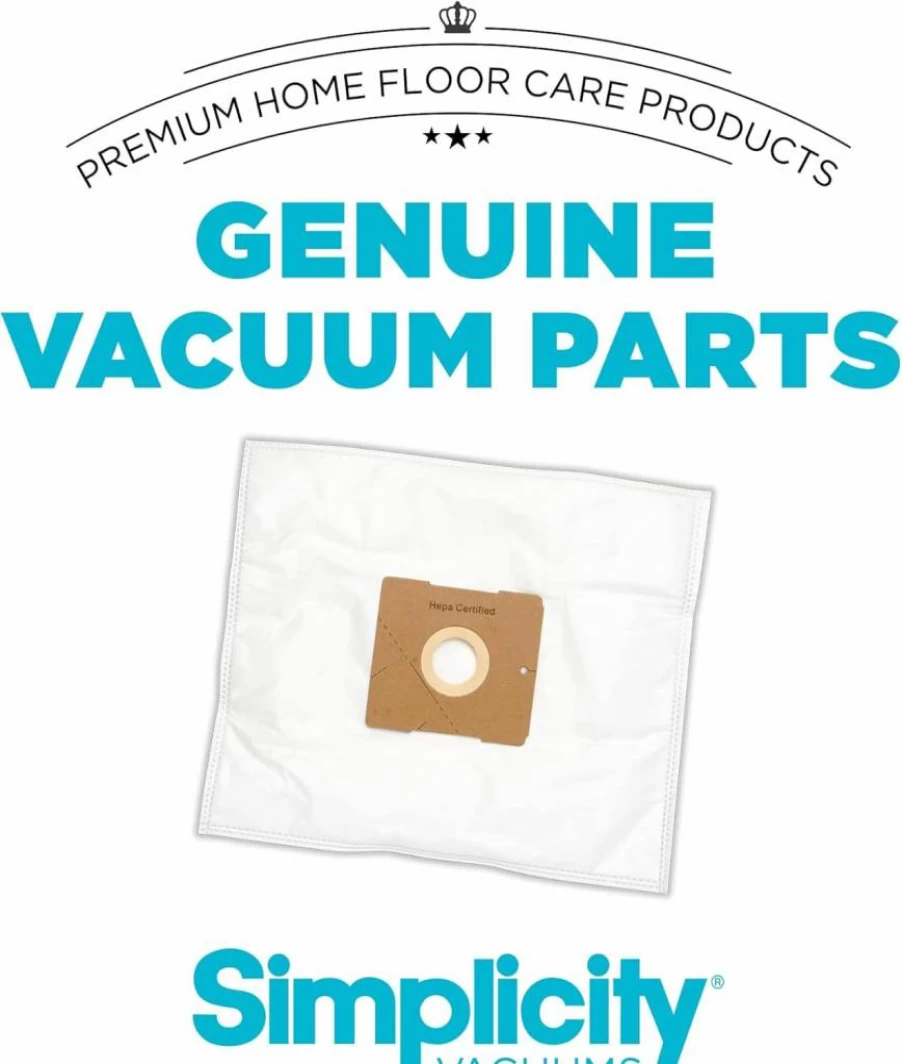 Simplicity Vacuums SZH-6 HEPA Replacement Bags 6-Pack for Jill, Jack & Snap Canister Models - Type Z Filter Bags