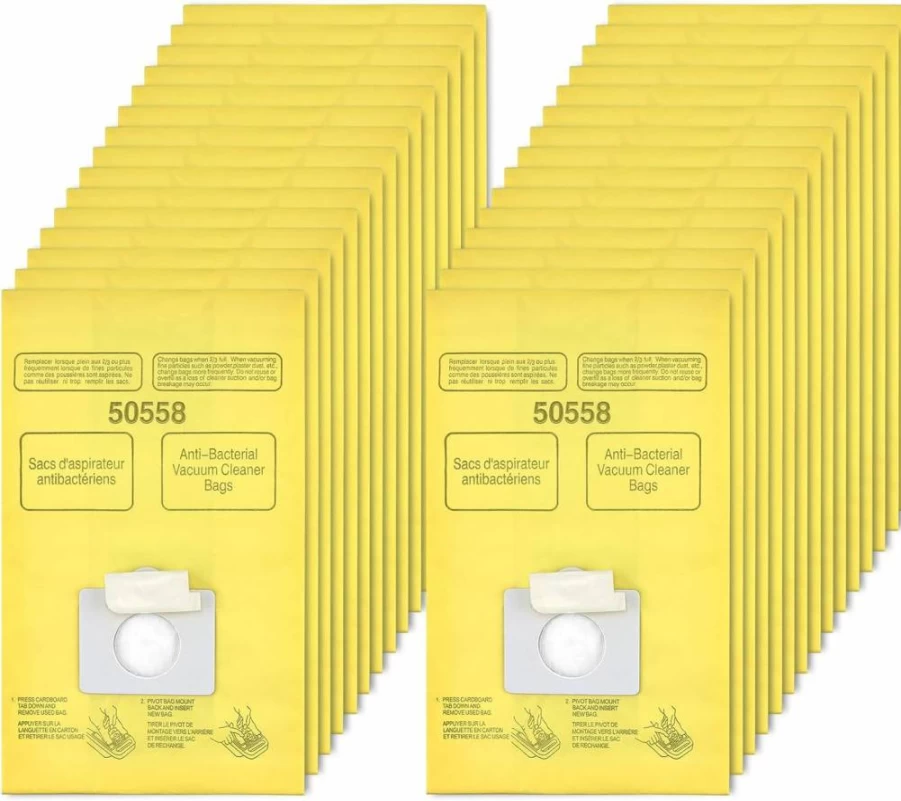 PETOX 12-Pack High-Efficiency Vacuum Cleaner Bags for Kenmore Canister Models 5055, 50557, 50558 & Panasonic Type C-5 Vacuums