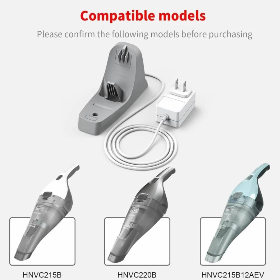 MEROM 8.2V 150mA Replacement Charging Dock Compatible with Black+Decker HNVC215B12AEV Dustbuster, HNVC215B, HNVC220B Handheld Vacuum Cleaner Charger Base