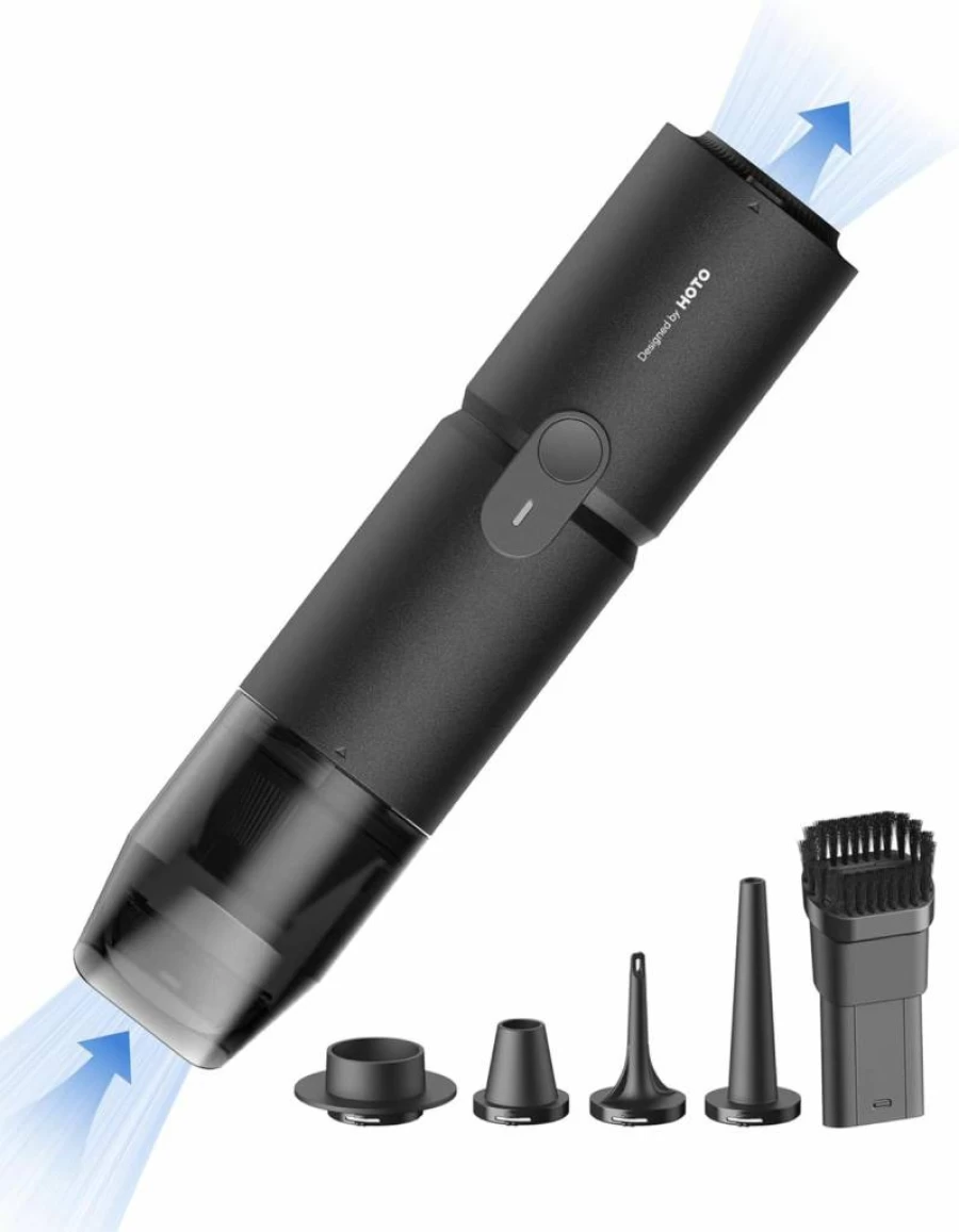 HOTO Cordless Handheld Vacuum Cleaner - 4-in-1 Portable Air Duster with 15000Pa Suction for Keyboard, Computer, and Desk Cleaning