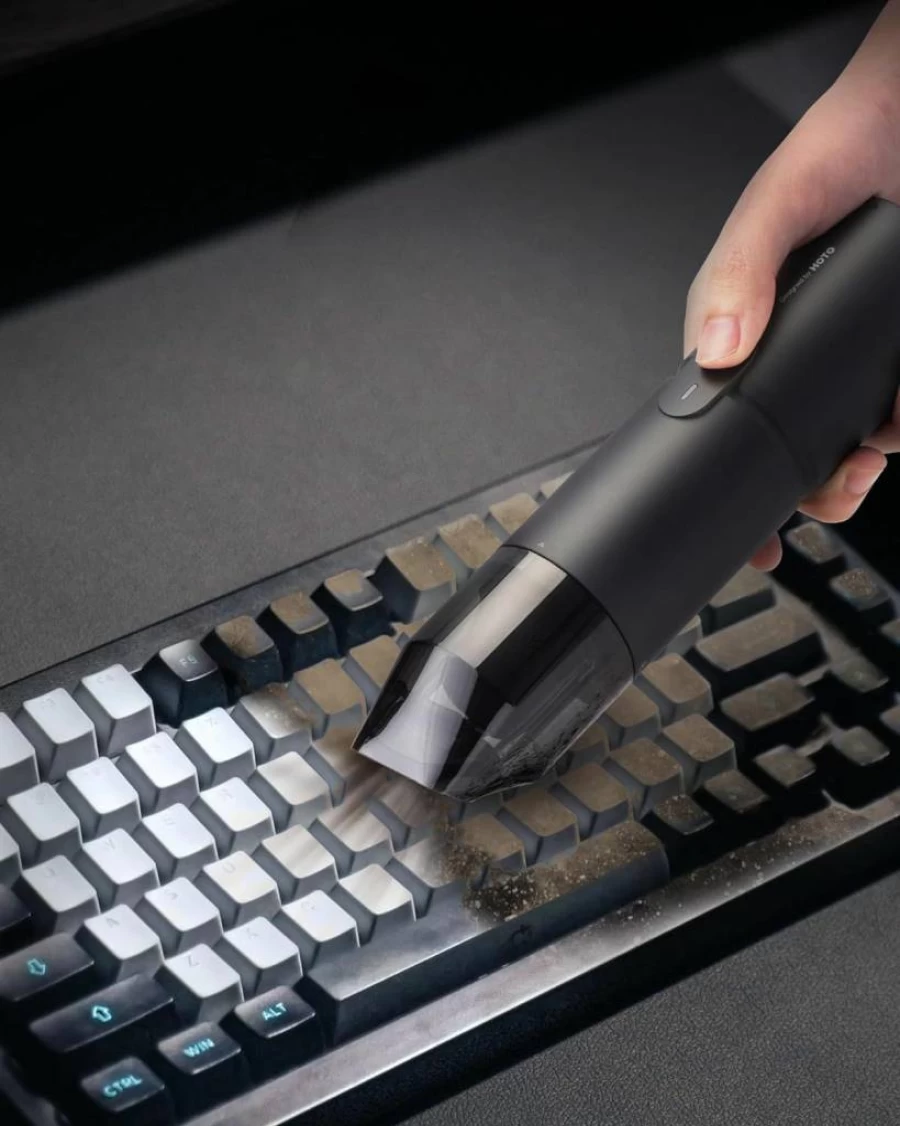 HOTO Cordless Handheld Vacuum Cleaner - 4-in-1 Portable Air Duster with 15000Pa Suction for Keyboard, Computer, and Desk Cleaning