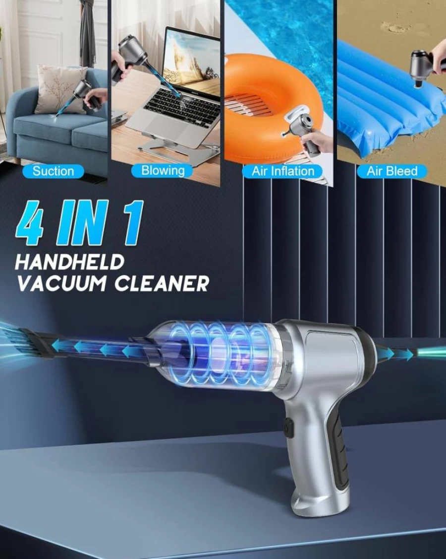 Ankuwa Cordless Vacuum Cleaner 18000Pa Powerful Suction, 5000mAh Rechargeable, 120W Portable for Car, Home, Pet Hair, Office Cleaning