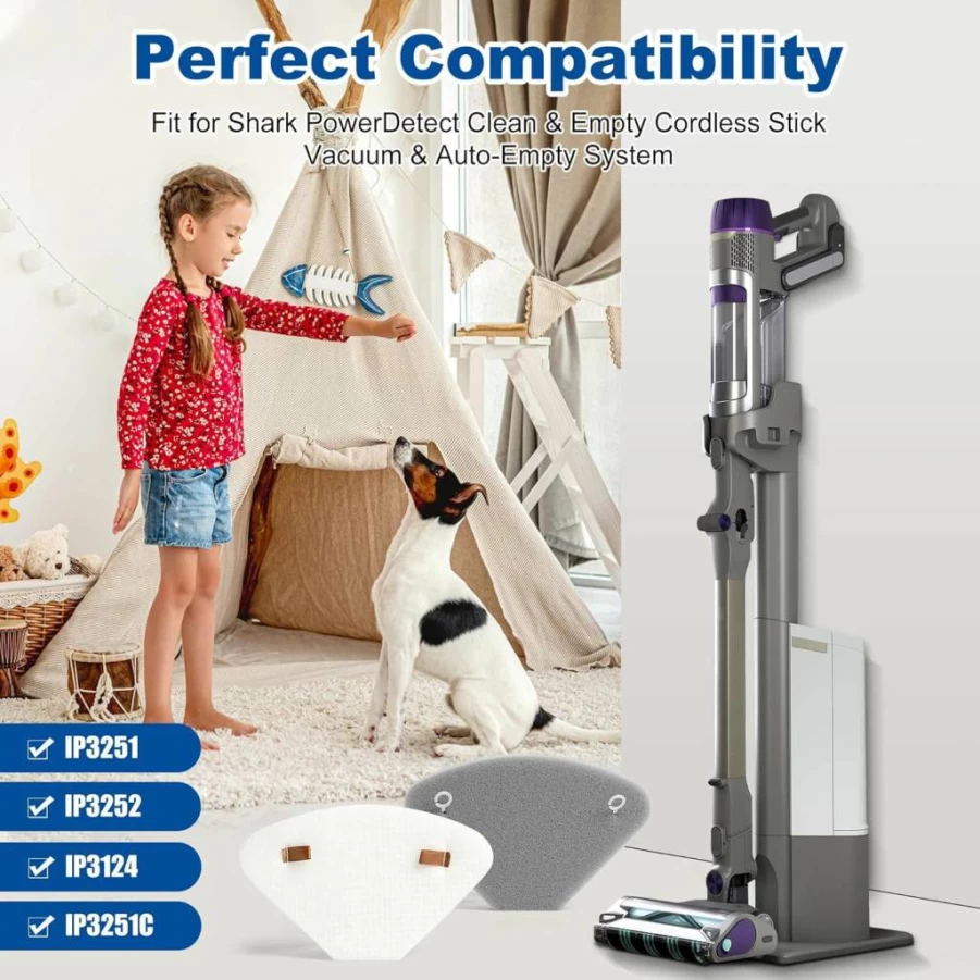 Janedtcyy 2-Pack HEPA Filter Replacement Compatible with Shark IP3251, IP3252, IP3124 Cordless Stick Vacuums - PowerDetect & Auto Empty System Dock
