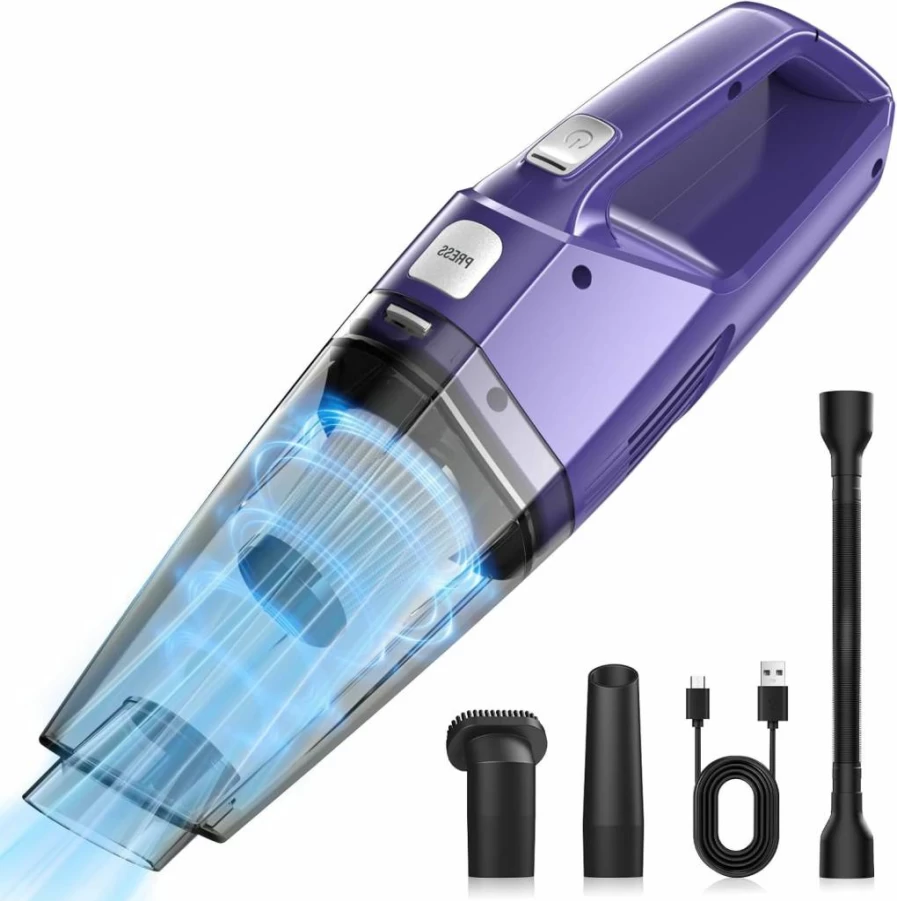 Bossdan Cordless Handheld Vacuum Cleaner - Powerful Suction, Lightweight, Rechargeable for Car, Home, and Office Cleaning with Multi Accessories