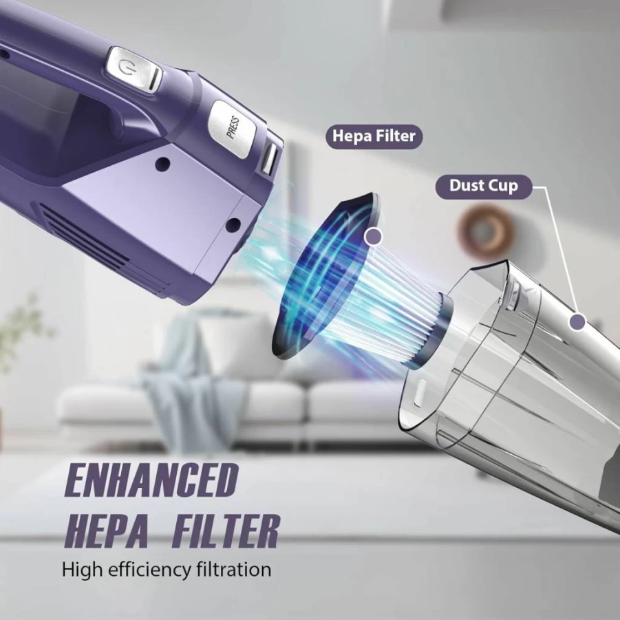 Bossdan Cordless Handheld Vacuum Cleaner - Powerful Suction, Lightweight, Rechargeable for Car, Home, and Office Cleaning with Multi Accessories