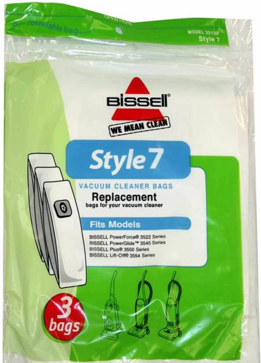 Bissell Style 7 Vacuum Bags, 3-Pack | Genuine Replacement Bags for Bissell Vacuums | White, 3 Count