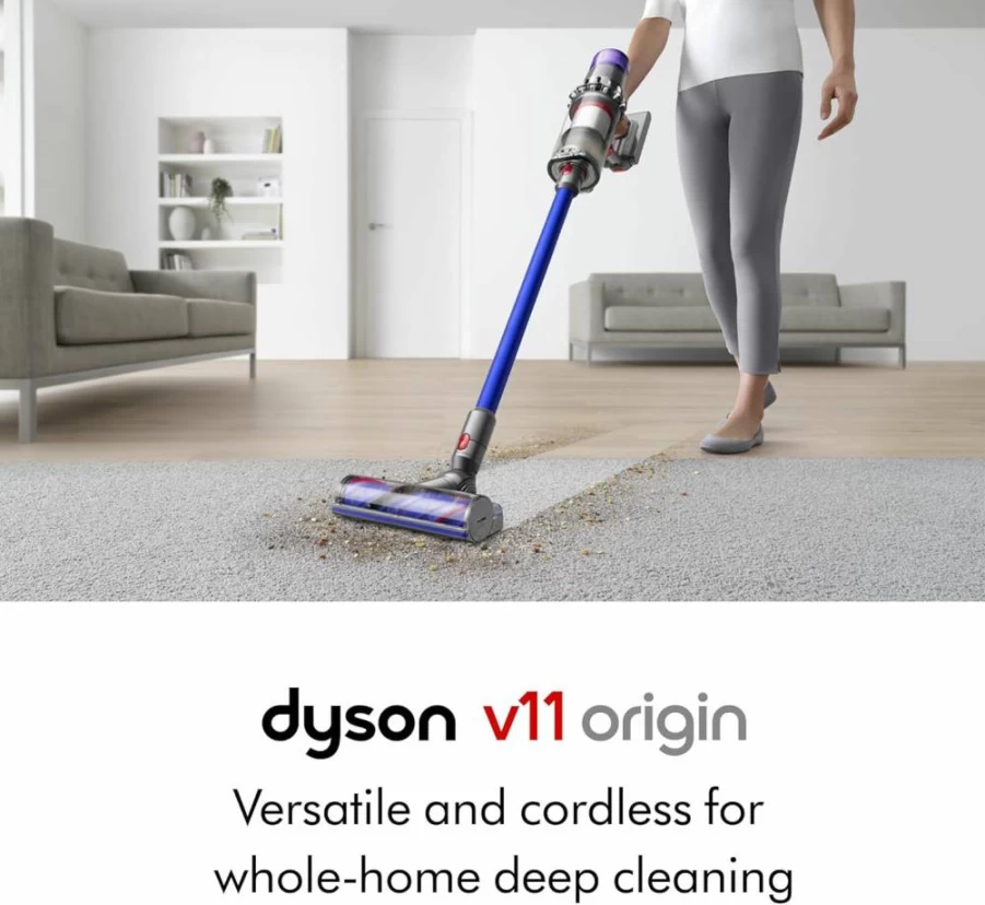 Dyson V11 Origin Cordless Stick Vacuum Cleaner with Powerful Suction, Nickel Blue, Lightweight & Cord-Free