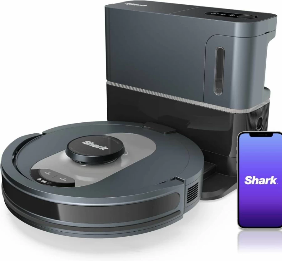 Shark UR2500SR AI Robot Vacuum with Self-Empty Base, Wi-Fi, Alexa, Ultra Clean, Home Mapping, Bagless, 30-Day Capacity, Ideal for Pet Hair, Black/Silver (Renewed)