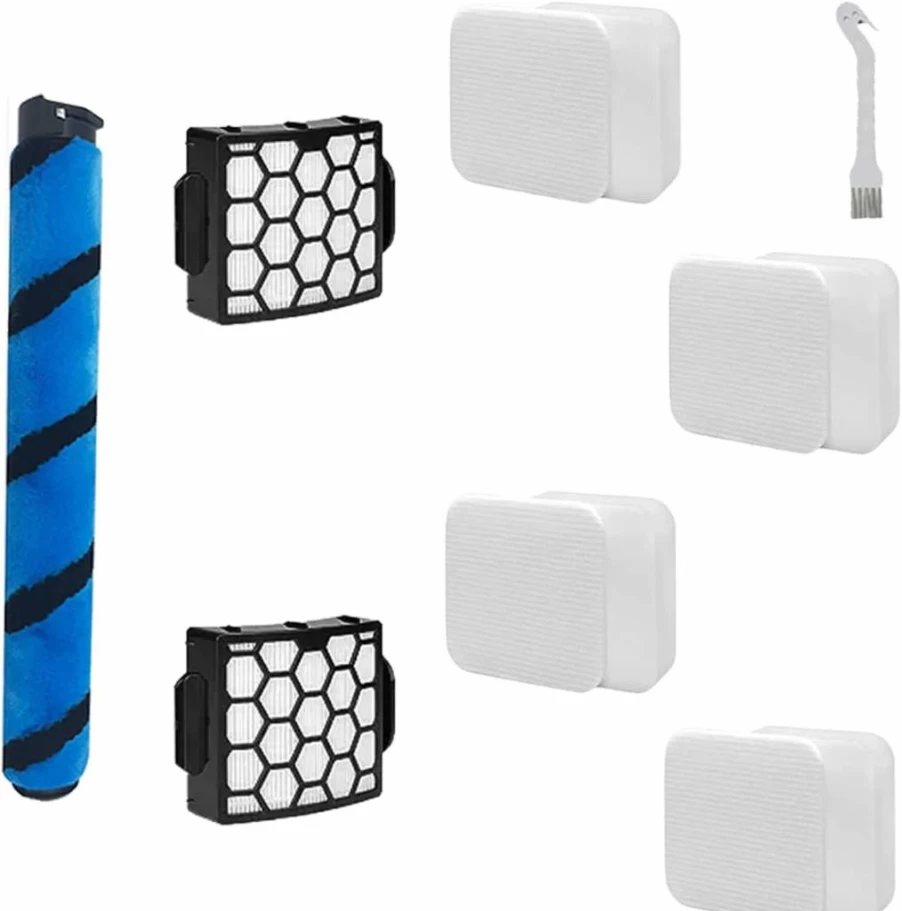 Amyehouse Replacement Brushroll & HEPA Foam Filters for Shark Rotator DuoClean PowerFins LA500 LA502 UV850 Vacuum, Compatible with Parts 1483FC200 XHF320 XFFK320