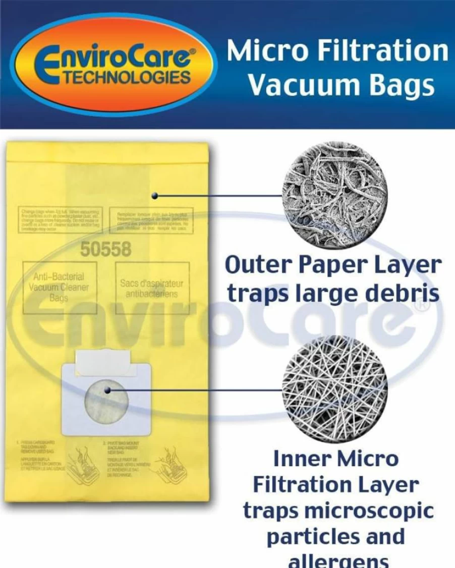 EnviroCare Vacuum Bags 9 Pack - Compatible with Kenmore Canister Models 50555, 50558, 50557 & Panasonic C-5 Type C Vacuums, High-Quality Replacement Filters