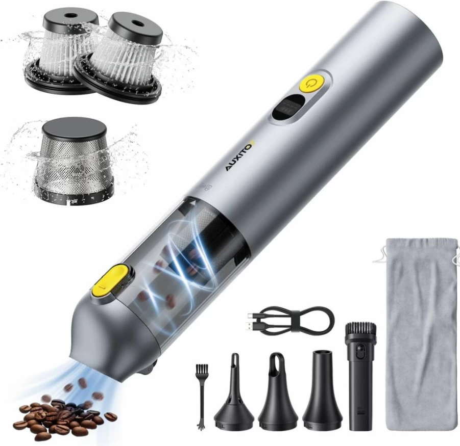 AUXITO Cordless Handheld Vacuum Cleaner - 14000Pa Powerful Suction, 2-in-1 Blow & Suction, Portable Car Vacuum for Home, Pet Hair, Office, Black