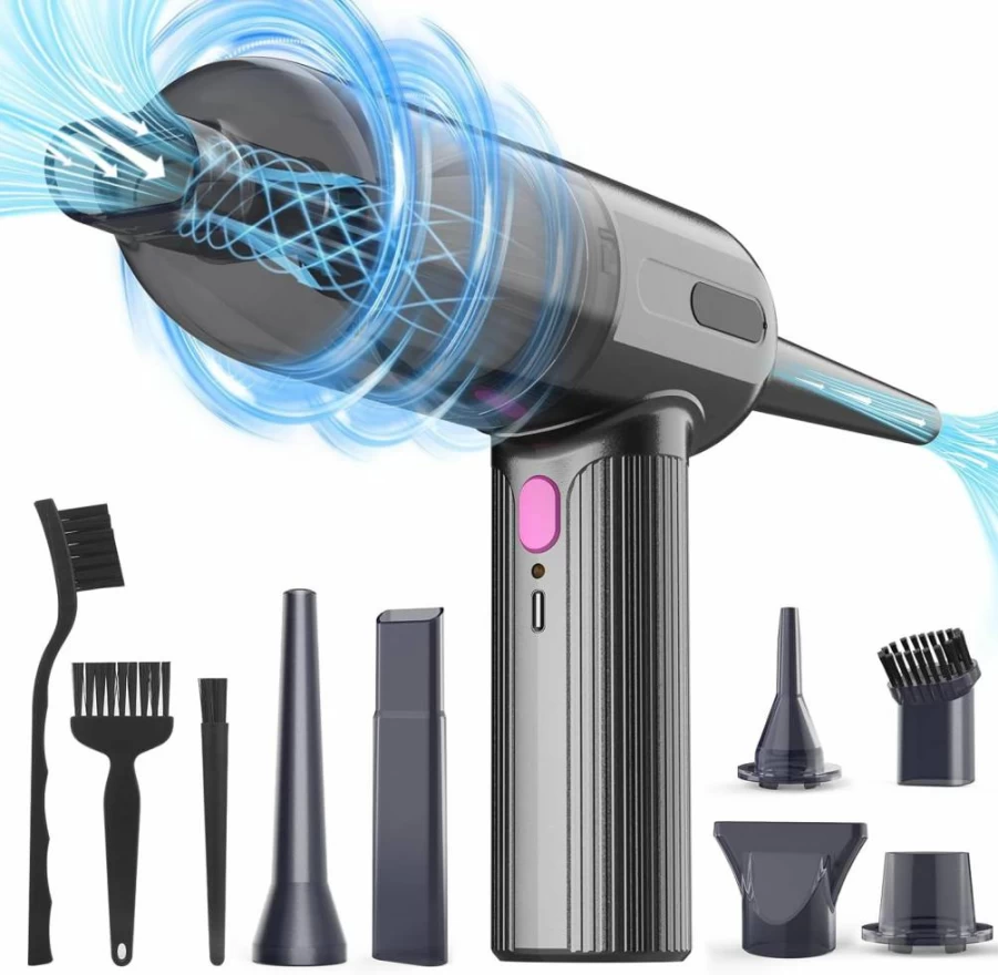 Hayousui 7000Pa Cordless Handheld Vacuum Cleaner - 3-in-1 Mini Vac for Keyboard, Electronics, Car & Home with 3-Gear Air Blower and Hand Pump Function