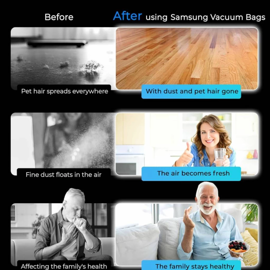 16 Pack FAMELEC Replacement Dust Bags for Samsung Bespoke Jet Cordless Stick Vacuum Cleaner, Compatible with All-in-One Clean Station, ADB953 Vacuum Bags