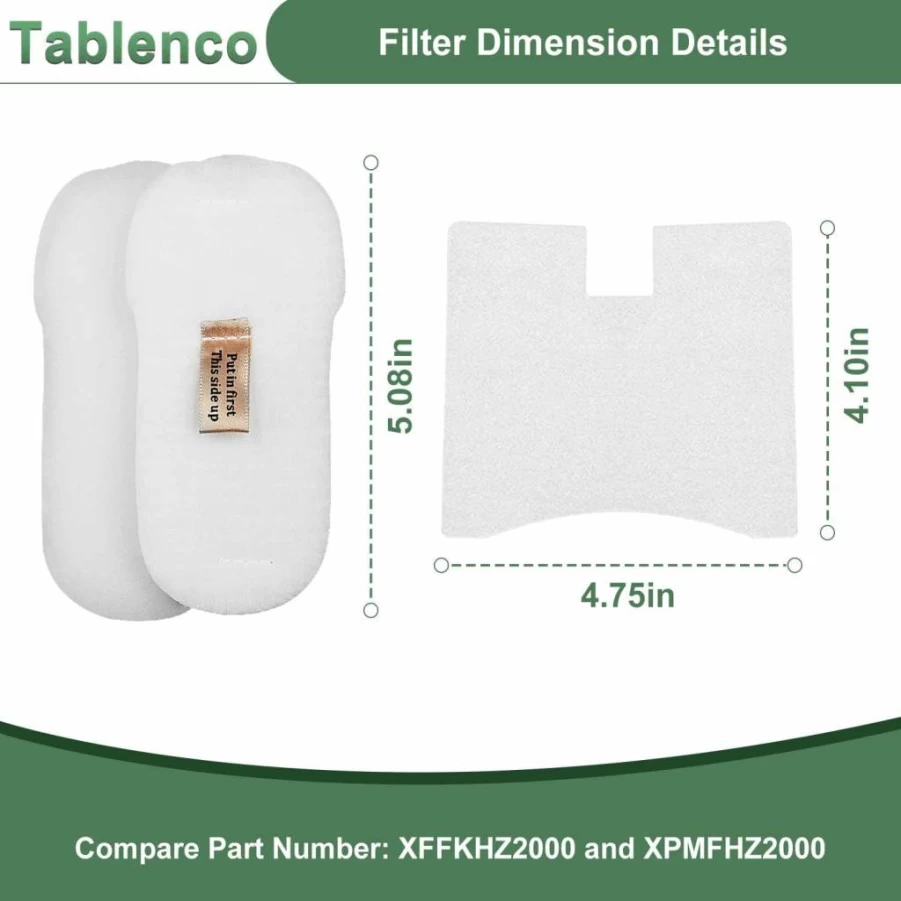 Tablenco Replacement Filter Kit for Shark HZ602, HZ2002, HZ2000, HZ251, HZ250, HH200, HH202 - 4 Foam Felt & 4 Motor Kit Compatible with Ultralight Pet Pro & Vertex Duoclean Powerfins Stick Vacuums