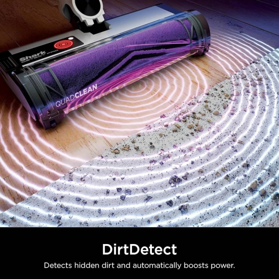 Shark IW1111 Detect Pro Cordless Stick Vacuum - Lightweight, HEPA Filter, Handheld for Pet Hair, Multi-Surface Cleaning, Rechargeable, Dark Grey