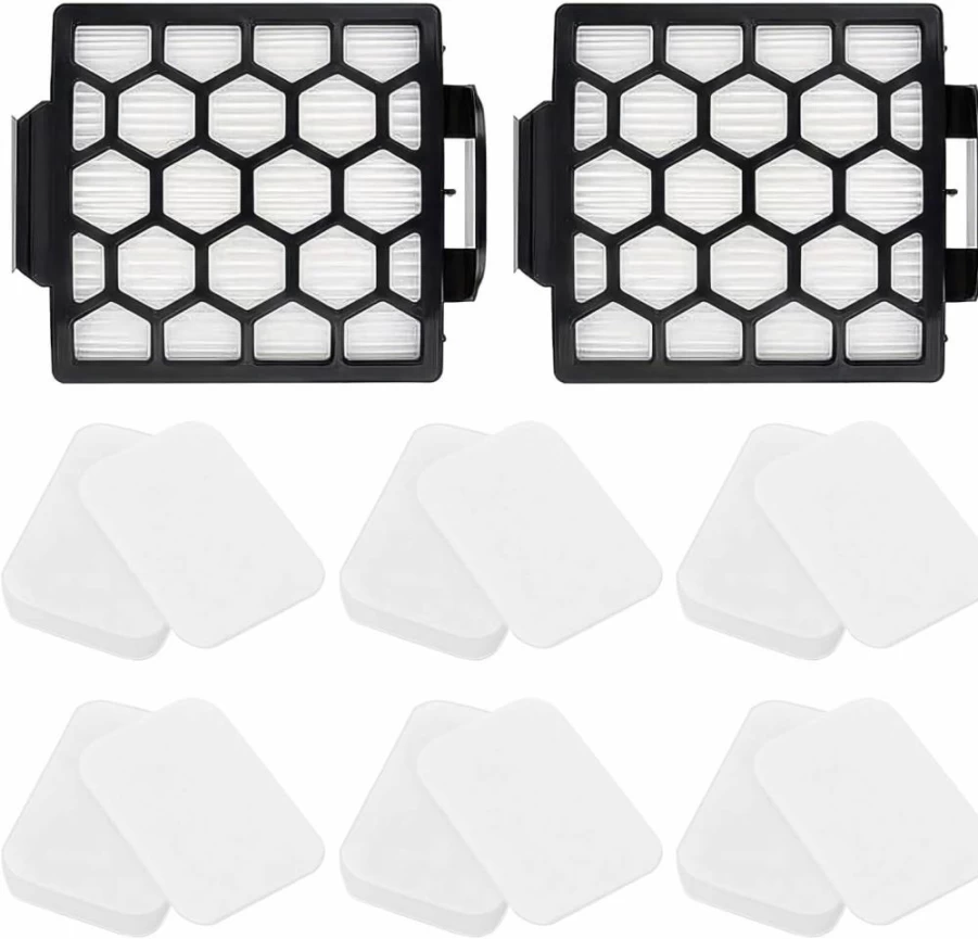 Ancolin Zu60 Vacuum Filter Replacement Kit for Shark Navigator NV150 NV151 NV255, 2 HEPA Filters + 6 Foam + 6 Felt Pads, Compatible with Shark Zu60 Zu62 Zu62C Models, Replaces Part #1238FT60