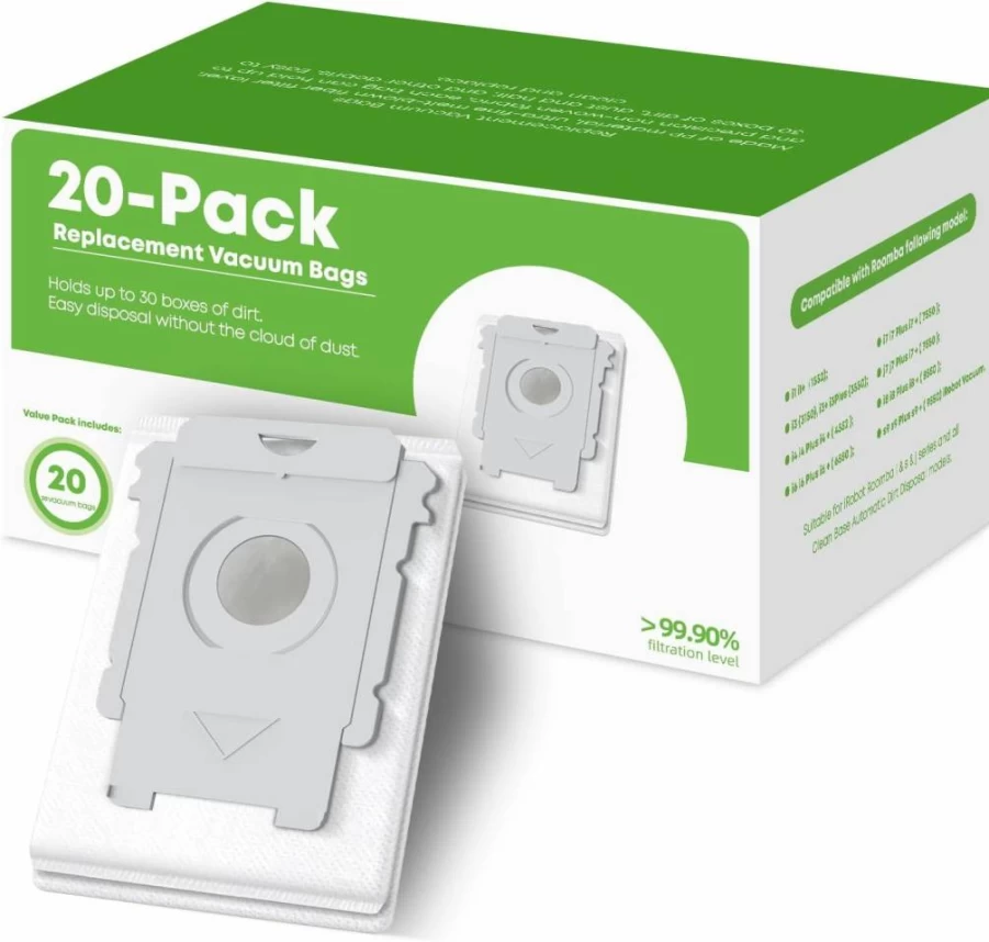 VBN 12 Pack Compatible Roomba Vacuum Bags for iRobot i7/i7+/i3/i3+/i8/i8+/j7/j7+/s9/s9+ Series - Automatic Dirt Disposal Replacement Bags