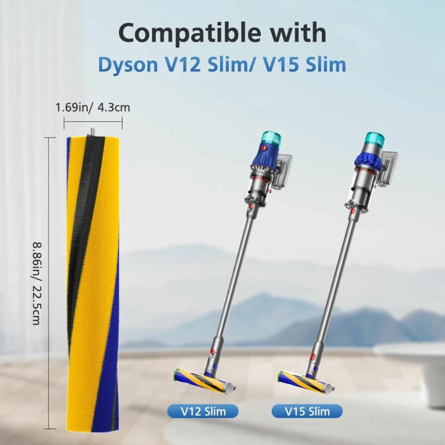 Isinlive Brush Roller Replacement Compatible with Dyson V12 V15 Detect Slim Vacuum Cleaner Parts 971634-01 971634-02