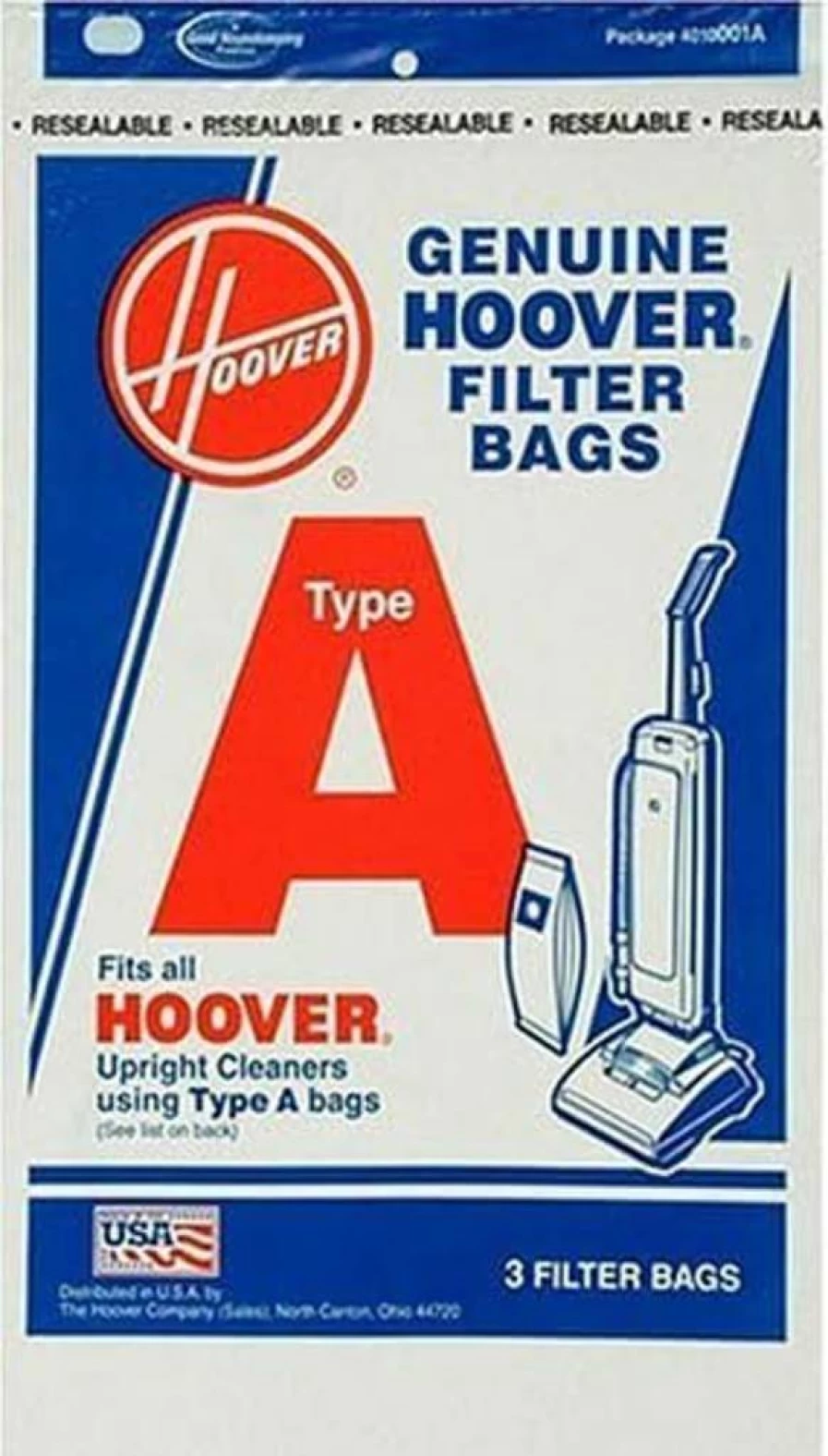 Hoover 4010001A Type A Vacuum Bags - 9 Pack, Compatible with Select Hoover Vacuum Models