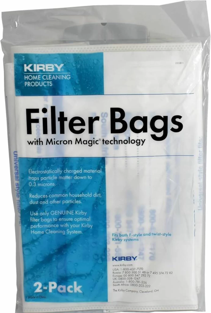 Kirby 205811 Micron Magic HEPA Filter Bags 2-Pack - Universal Fit for F-Style & Twist-Style Kirby Vacuum Models