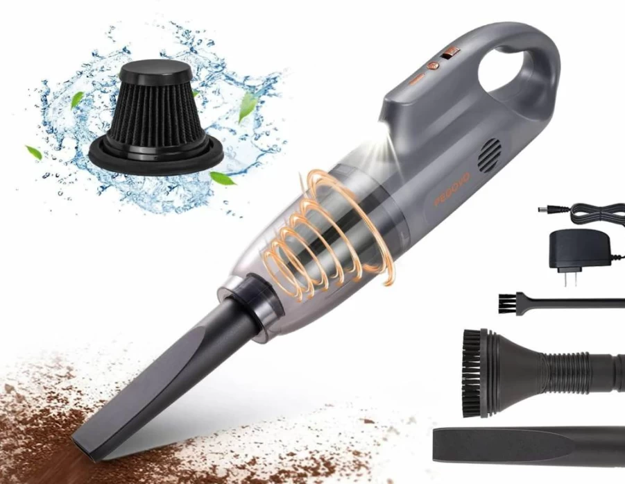 PEGOVO Cordless Handheld Vacuum Cleaner - 10Kpa Powerful Portable Car Vacuum with Fast Charging, Washable Filter & Pet Hair Attachments for Home, Office, and Auto