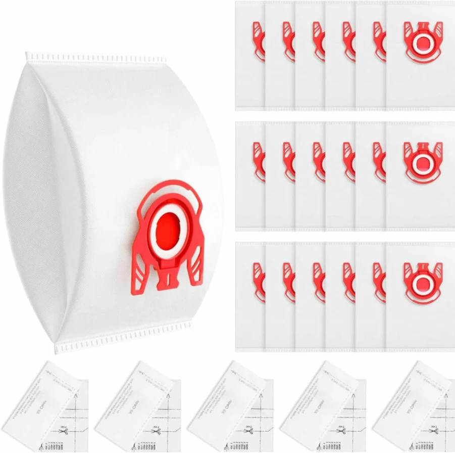 20 Pack LINNIW 3D Airclean Vacuum Bags Compatible With Miele FJM, Compact C1 C2, Complete C1, S241-S700 Series, Replaces Part 10123220