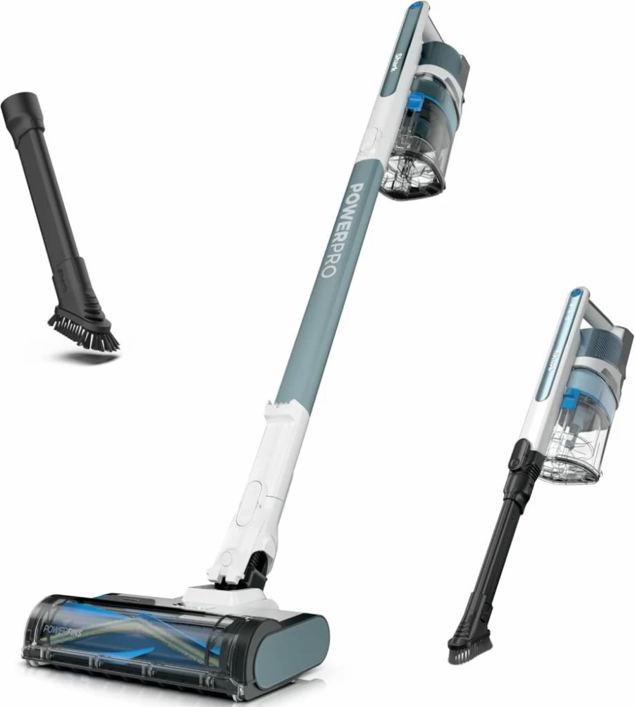 Shark SV1106 Navigator Freestyle Cordless Stick Vacuum Cleaner for Carpets, Hard Floors & Pet Hair, XL Dust Cup, 2-Speed Brushroll, Lightweight & Bagless, White/Grey