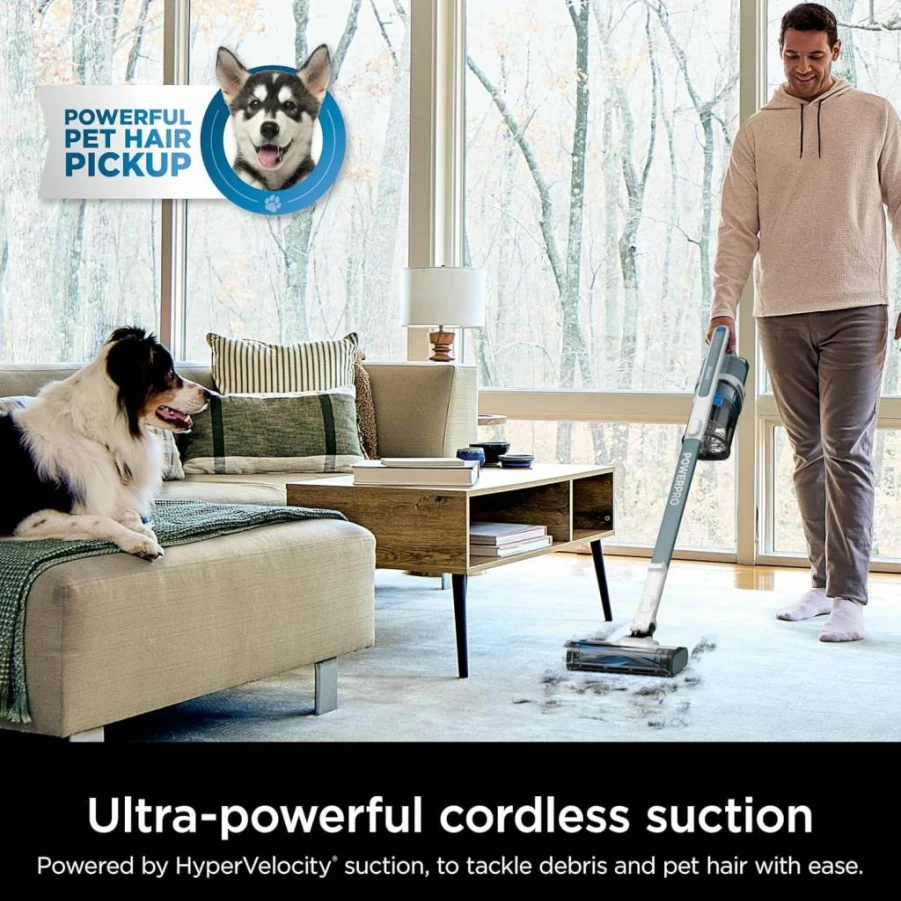 Shark SV1106 Navigator Freestyle Cordless Stick Vacuum Cleaner for Carpets, Hard Floors & Pet Hair, XL Dust Cup, 2-Speed Brushroll, Lightweight & Bagless, White/Grey