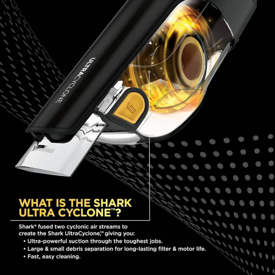 Shark CH951 UltraCyclone Pet Pro Plus Cordless Handheld Vacuum Cleaner, XL Dust Cup, Lightweight, Powerful Suction, Renewed, Black