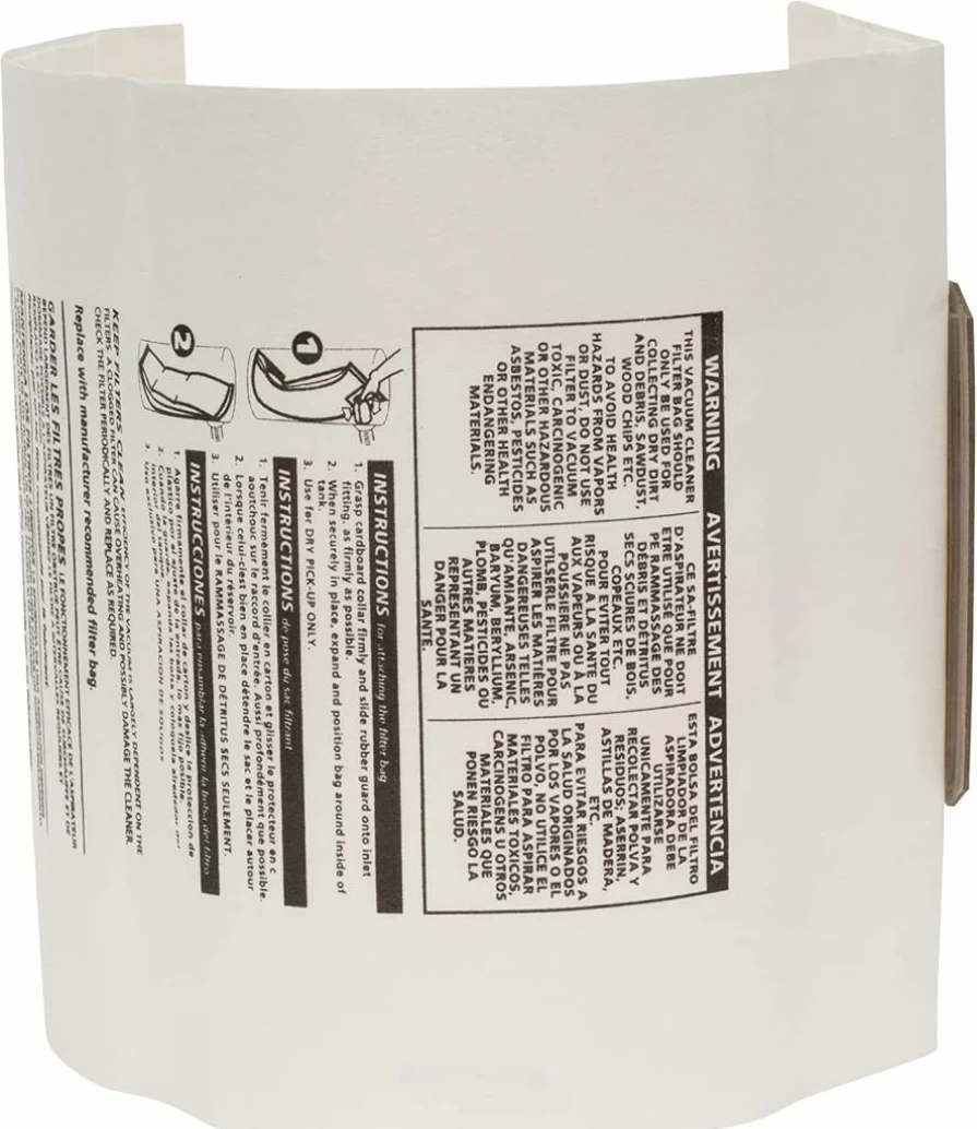 Shop-Vac 9193200 5 Gallon Wall Mount Vacuum Disposable Filter Bags, 3-Pack for Dry Pickup