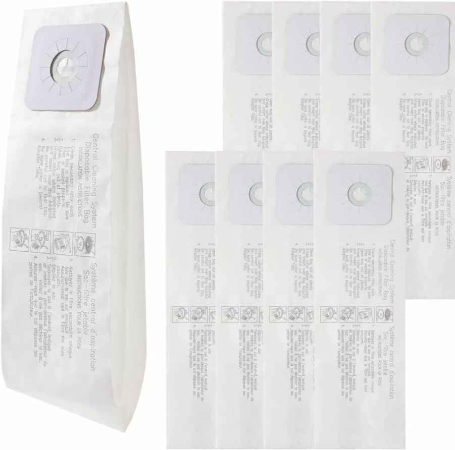 9Pack CF Clean Fairy 391 Vacuum Bags - Compatible With Nutone CV353, CV450, CV391, CV400, CV350, CV351, VX475, 44186, CV352, CV653, CV750, CF3918 Models - Central Vacuum System Replacement Filters