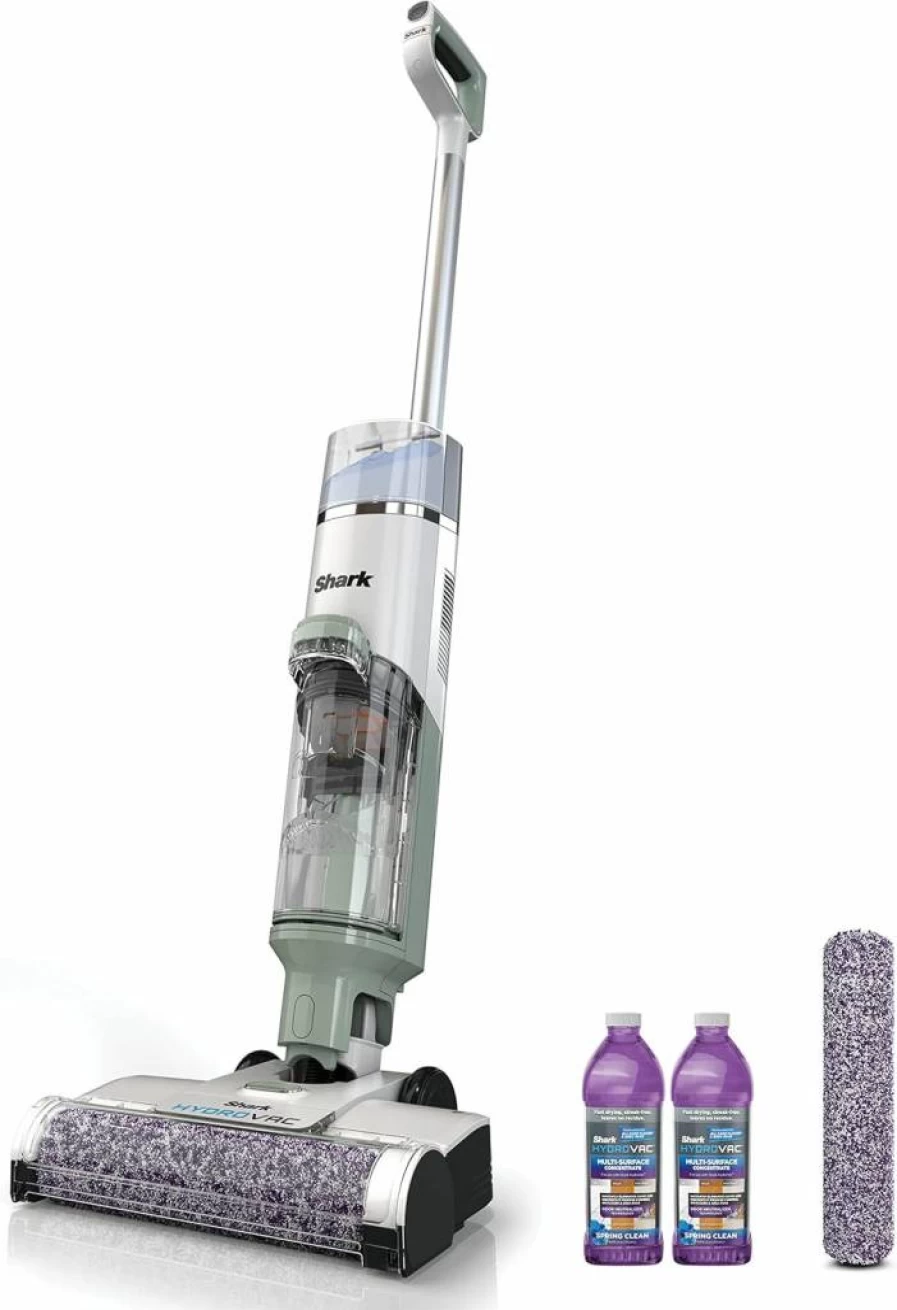 Shark WD201 HydroVac Cordless 3-in-1 Vacuum, Mop & Self-Cleaning System for Hardwood, Tile, Marble & Rugs with Antimicrobial Brushroll and Pure Water Technology