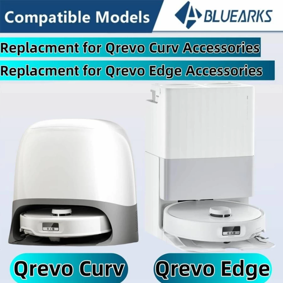 Bluearks 20Pcs Replacement Parts Kit for Roborock Qrevo/Qrevo Edge - Includes Main Brush, Mop Pads, Side Brushes, HEPA Filters & Vacuum Bags