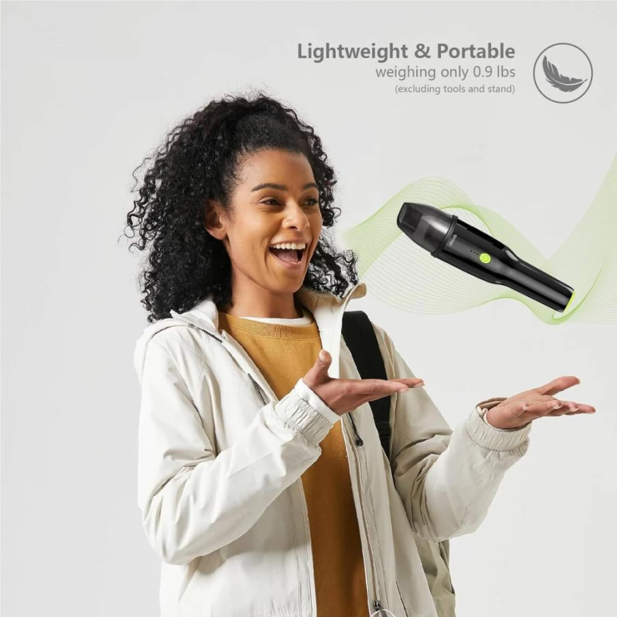 Absorb Slim Cordless Handheld Vacuum Cleaner - 1.2LB Ultra Lightweight, Powerful Suction for Car, Pet Hair, Home, Keyboard, Portable Mini Vacuum for Carpet, Sofa & Desk Cleaning